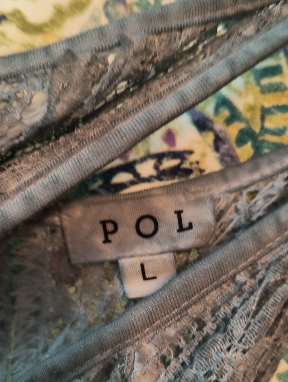 POL Lace Tank Top in Light Blue